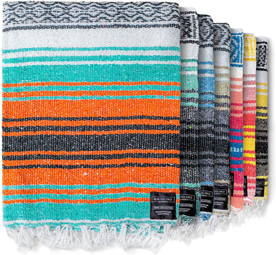 Authentic Mexican Blanket - Park Blanket, Handwoven Serape Blanket, Perfect as Beach Blanket, Picnic Blanket, Outdoor Blanket, Yoga Blanket, Camping Blanket, Car Blanket, Woven Blanket