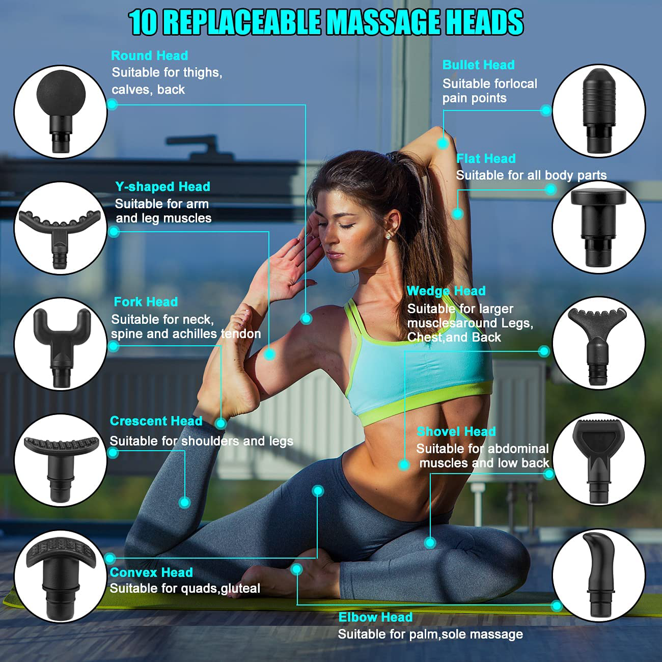 TOLOCO Massage Gun, Upgrade Percussion Muscle Massage Gun for Athletes, Handheld Deep Tissue Massager