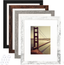 8x10 Picture Frame Distressed Farmhouse Wood Pattern Set of 4 with Tempered Glass,Display Pictures 5x7 with Mat or 8x10 Without Mat, Horizontal and Vertical Formats for Wall and Table Mounting