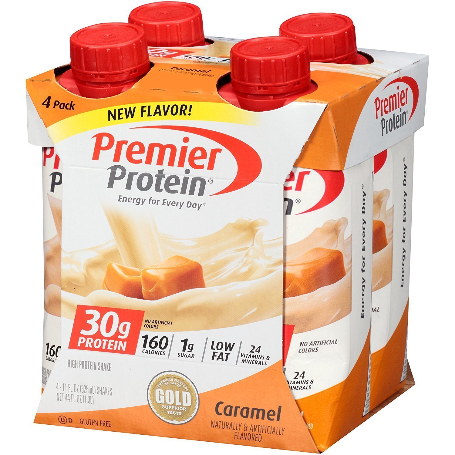 Premier Protein 30G Protein Shakes, Caramel, 11 Fluid Ounces, 4 Count