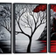 Wieco Art Extra Large Size Framed Canvas Art Prints Wall Art the Cloud Tree Abstract Pictures Paintings for Living Room Home Office Decorations Contemporary Artwork 3 Panels Black Frame