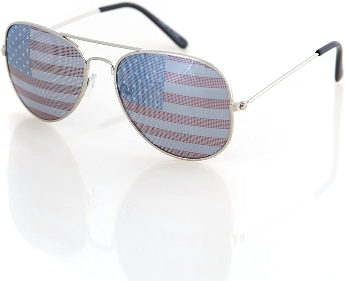 Aviator USA America American Flag Sunglasses - Great Accesory for 4Th of July