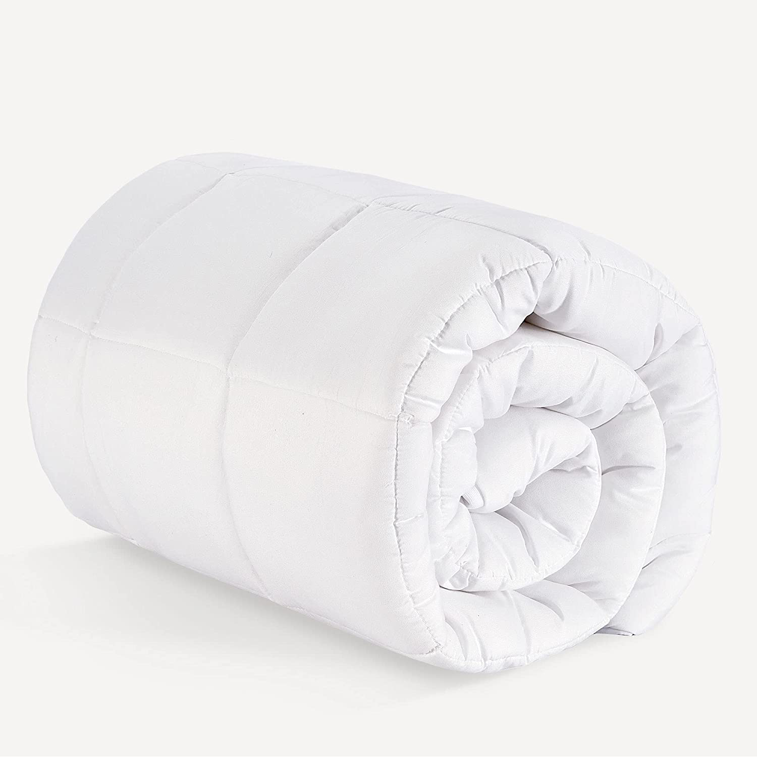 SONIVE Quilted Mattress Pad Soft Fluffy Pillow Top Mattress Cover Down Alternative Fill Topper Streches up to 21 Inches Deep Pocket (White, King)