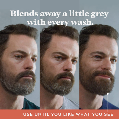 Just For Men Control GX Grey Reducing Beard Wash Shampoo, Gradually Colors Mustache and Beard, Leaves Facial Hair Softer and Fuller