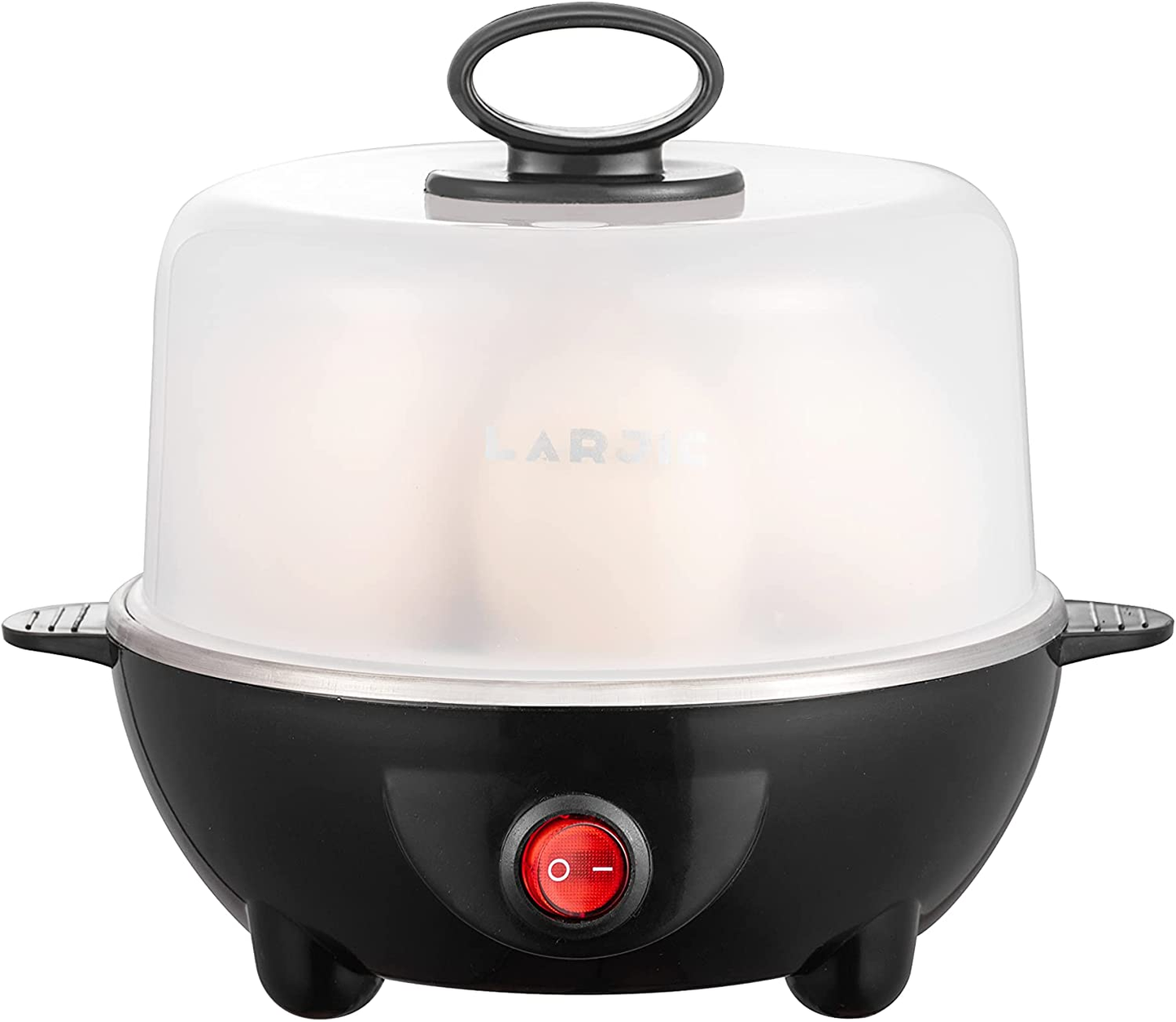 Electric Egg Boiler Cooker Rapid Poacher 1 or 7 Capacity Soft Medium Hard Boiled or Poached for Hard Boiled Scrambled Eggs or Omelets Steamed Vegetables Seafood W/Auto Shut off Feature Black