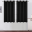 LEMOMO Black Thermal Blackout Curtains/52 x 54 Inch/Set of 2 Panels Room Darkening Curtains for Bedroom