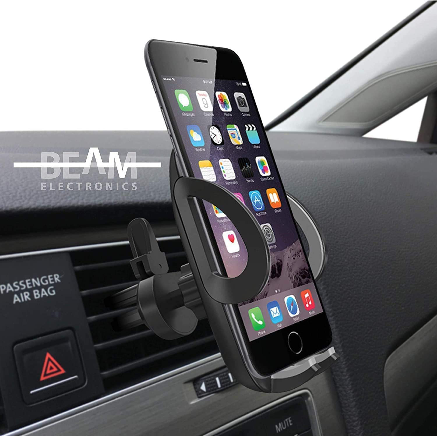 Beam Electronics Car Phone Mount Holder Universal Phone Car Air Vent Mount Holder Cradle Compatible for iPhone 12 11 Pro Max XS XS XR X 8+ 7+ SE 6s 6+ 5s 4 Samsung Galaxy S4-S10 LG Nexus Nokia
