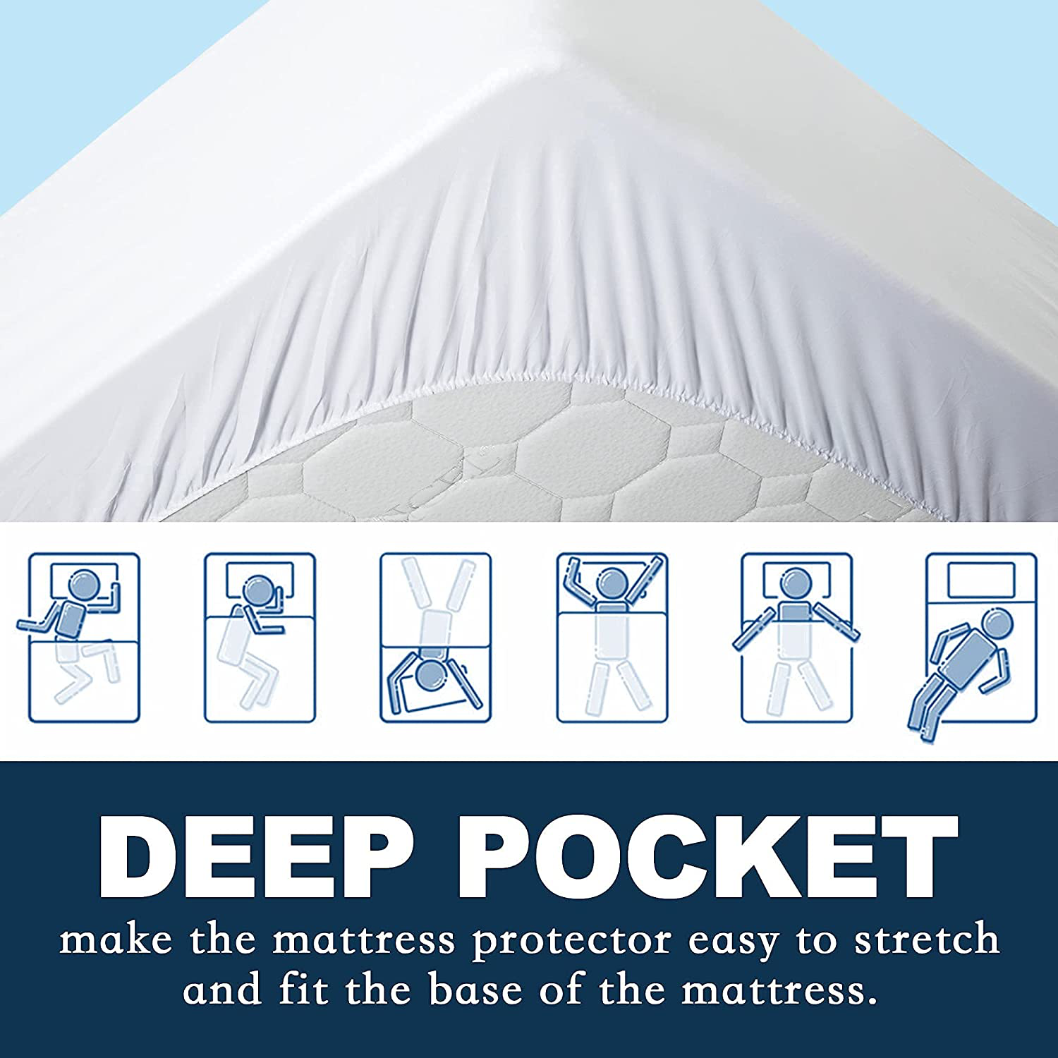 King Size Mattress Pad Pillow Top Mattress Cover 8-21 Deep Pocket Cooling Bed Topper Protector Elastic Fitted