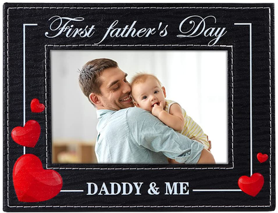 Picture Frame, 4" X 6" Daddy & Me Photo Frame,Picture Frame for Dad from Baby, 1St Father'S Day Gift for Husband New Dad from Wife