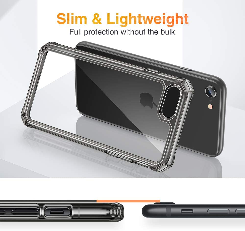 ESR Air Armor Designed for iPhone SE 2020 Case/iPhone 8 Case Hard Polycarbonate + Flexible Polymer Frame