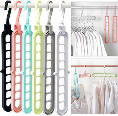 Closet Organizers and Storage, Pack of 6 Multifunctional Closet Organizer Magic Space Saving Hangers with 9 Holes Closet Storage Organization for Wardrobe Heavy Clothes,Shirts,Pants,Dresses,Coats