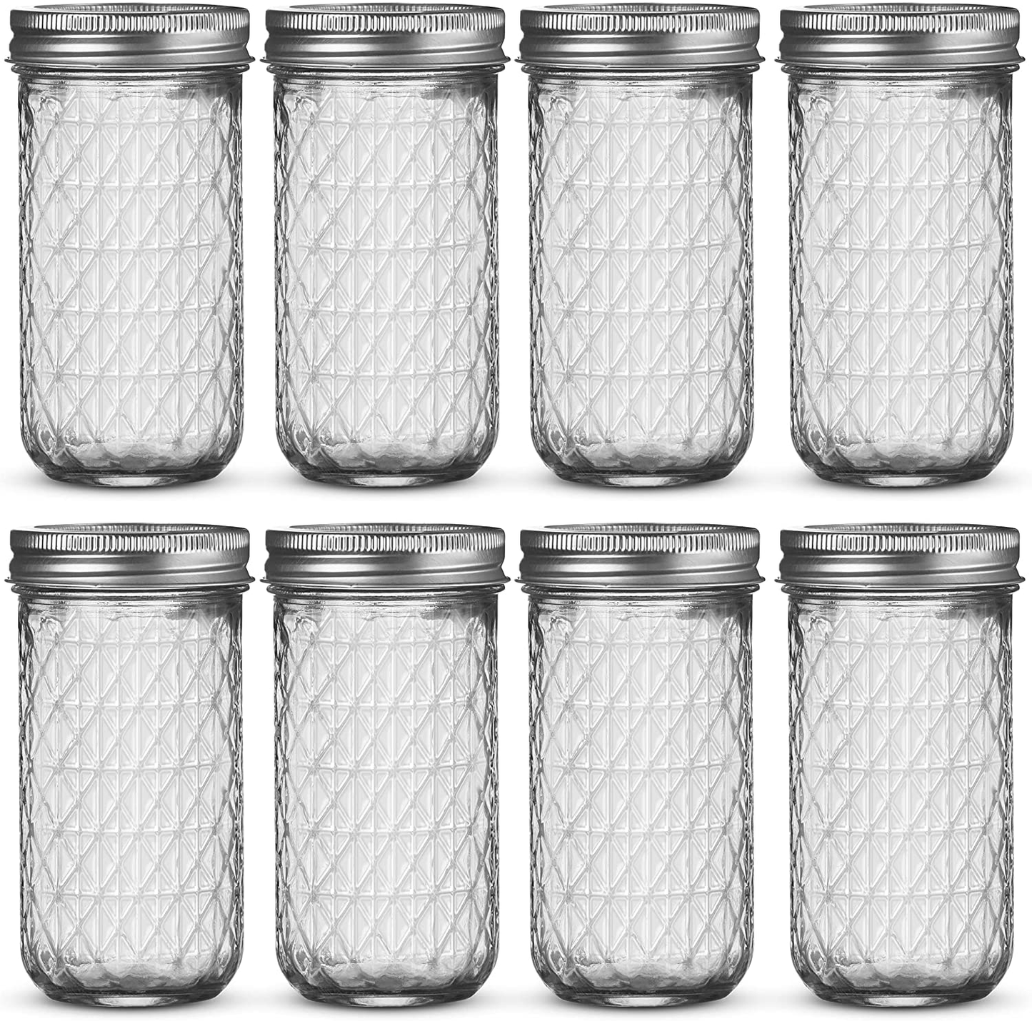 Ball Regular Mouth Mason Jars 8 oz [8 Pack] Ball Jelly Jars with Lids 8 oz. For Canning, Fermenting, Conserving Syrups, Sauces, Jams, Baby Foods - Microwave/Freeze/Dishwasher Safe + SEWANTA Jar Opener