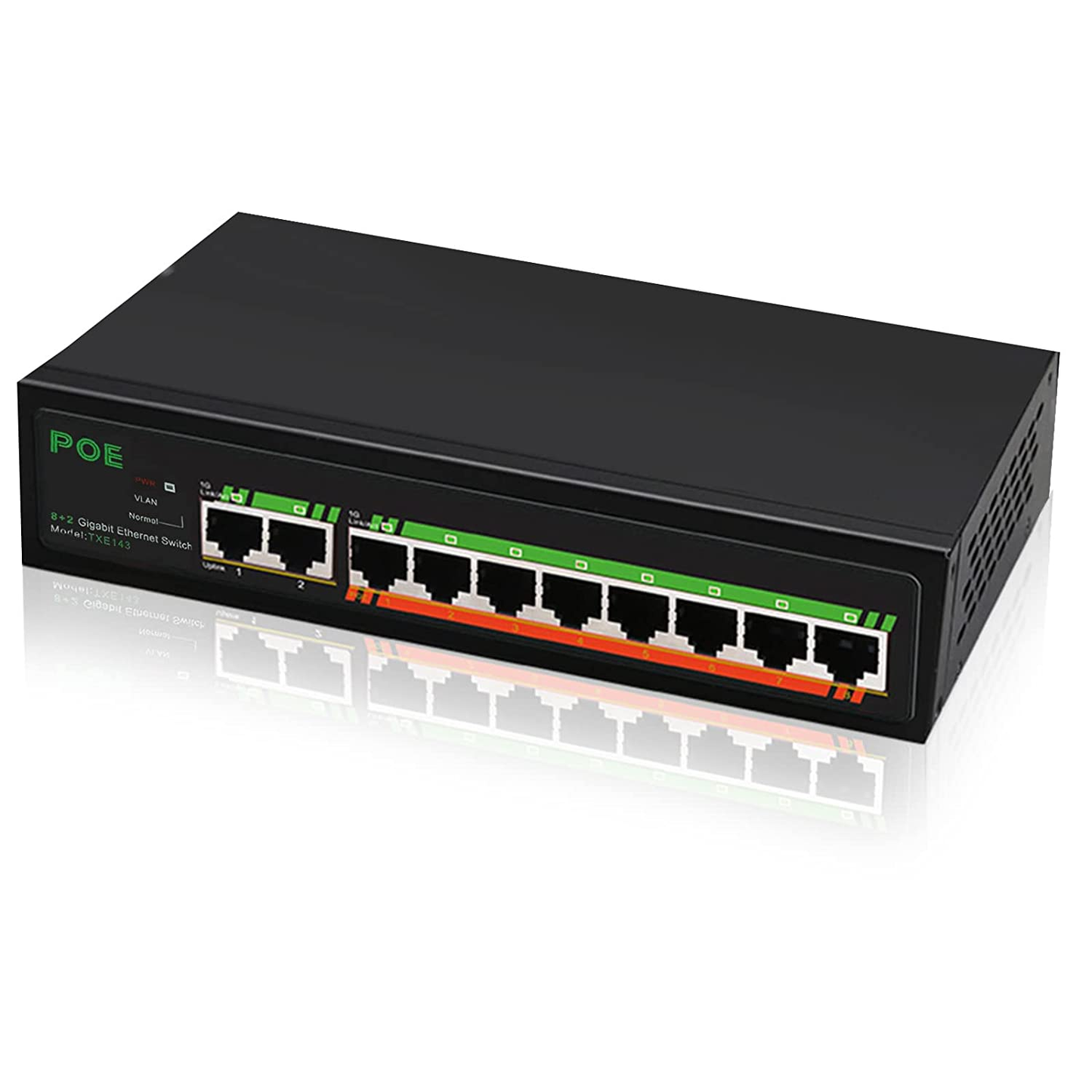 8 Port Gigabit Ethernet Network Switch, 10/100/1000Mbps Network Switch Hub, Desktop Unmanaged Ethernet Splitter, Durable Plastic Casing, Fanless Quiet, Plug and Play