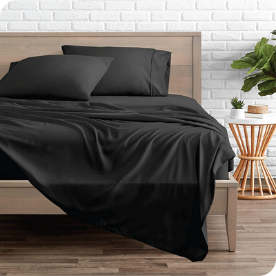 Bare Home Split King Sheet Set - 1800 Ultra-Soft Microfiber Split King Bed Sheets - Double Brushed - Split King Sheets Set - Deep Pocket - Bedding Sheets & Pillowcases (Split King, Black)