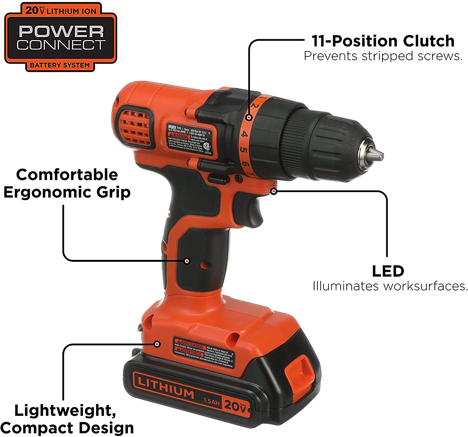 BLACK+DECKER LBXR20 20-Volt MAX Extended Run Time Lithium-Ion Cordless To with BLACK+DECKER LDX120PK 20V MAX Cordless Drill and Battery Power Project Kit