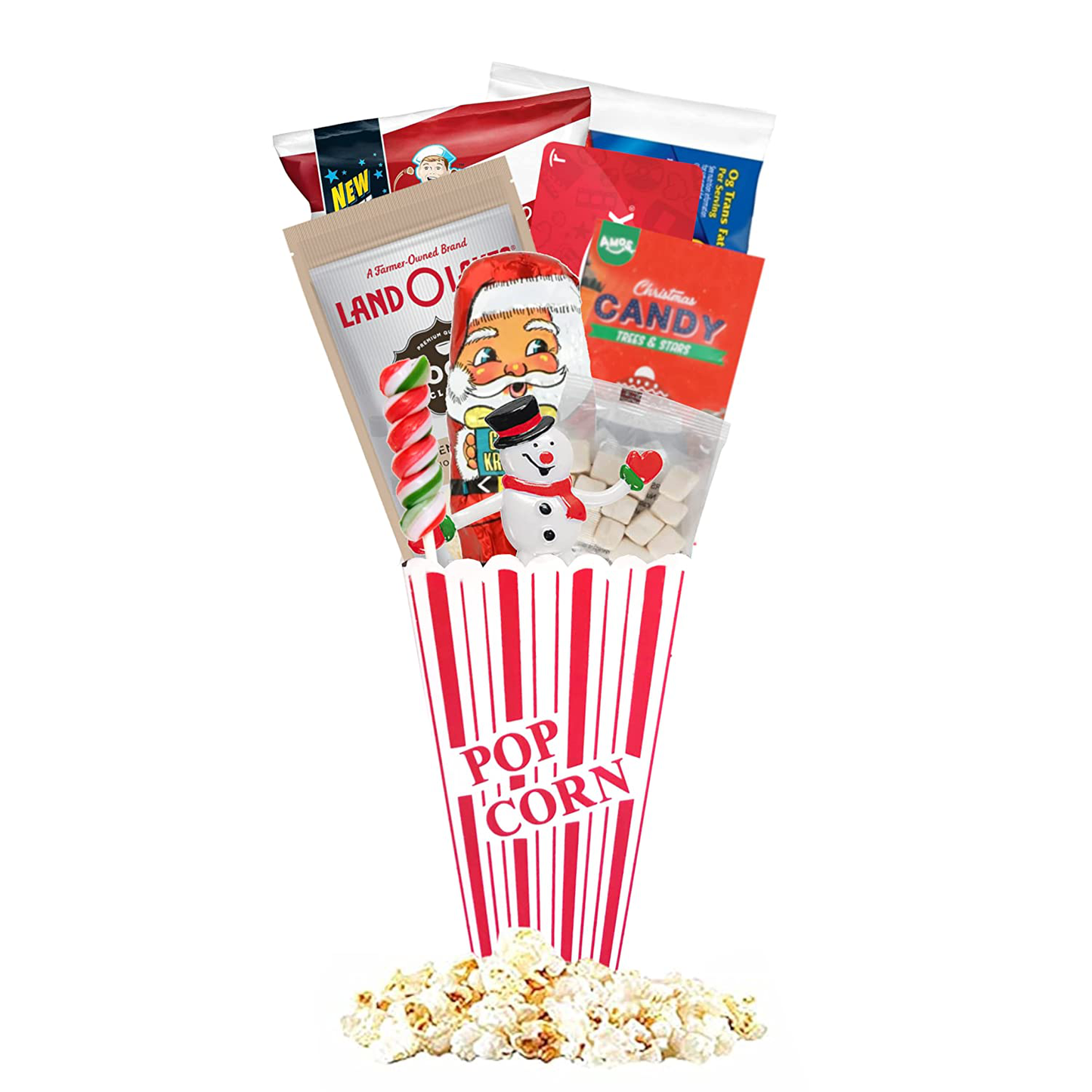 Christmas Redbox Movie Night Gift Baskets with Popcorn, Candy and Redbox Gift Card Movie Rental for College Students, Teens, Men, Kids, Date Night (Santa'S Reindeer)