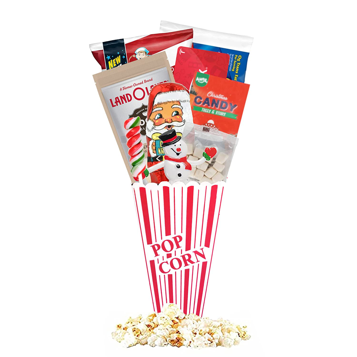 Christmas Redbox Movie Night Gift Baskets with Popcorn, Candy and Redbox Gift Card Movie Rental for College Students, Teens, Men, Kids, Date Night (Santa'S Reindeer)