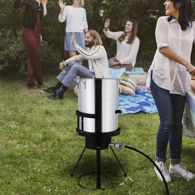 Outdoor Propane Fryer Aluminum Frying/Boiling Turkey Fryer Pot 30QT