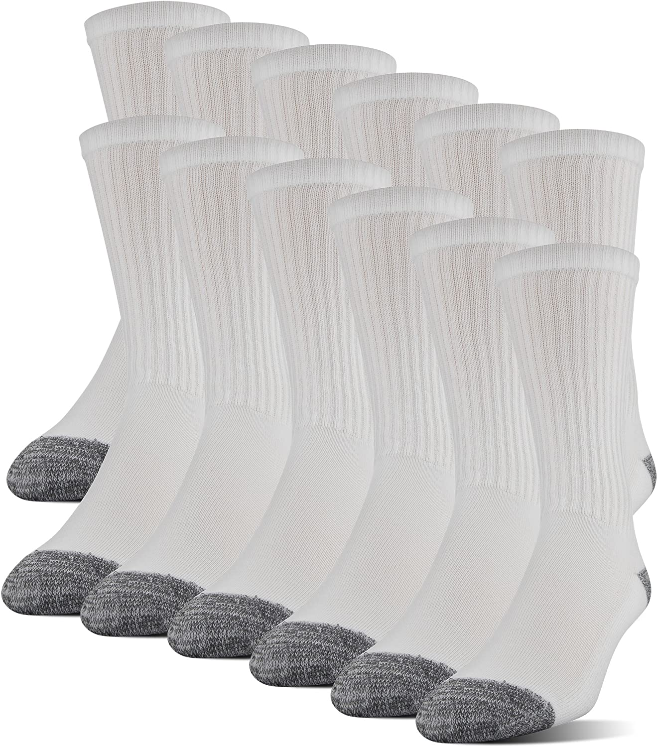 Gildan Men'S Polyester Half Cushion Crew Socks, 12-Pack
