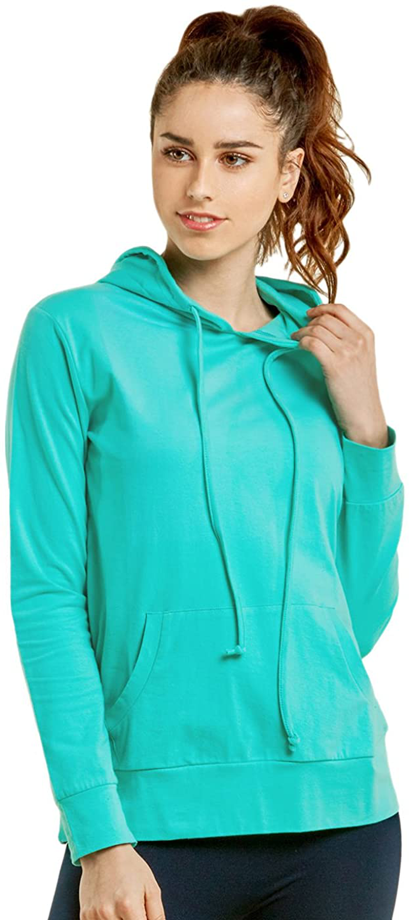 Sofra Women's Thin Cotton Pullover Hoodie Sweater