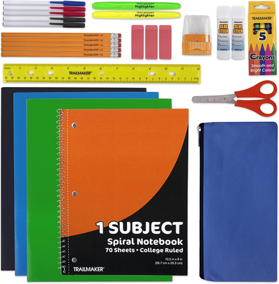 30 Piece School Supplies Kit for Elementary Kids – Back to School Essentials Bundle K-12 Supply Pack for Girls & Boys