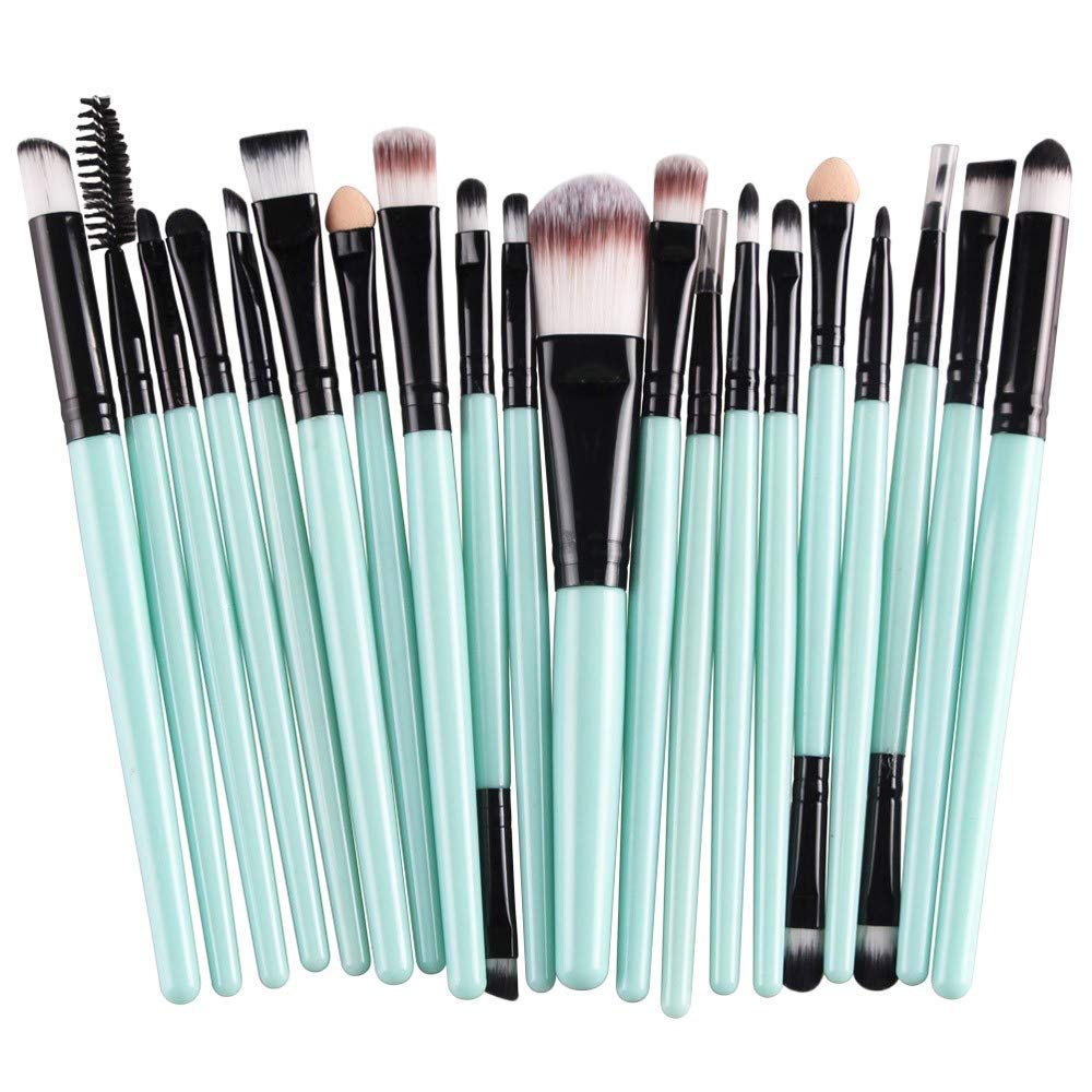 20 Pcs Makeup Brush Set Tools Make-Up Toiletry Kit Wool Make up Brush Set (Silver)