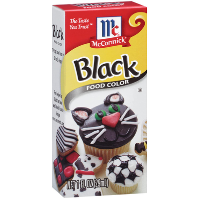Mccormick Black Food Color, 1 Fl Oz with Mccormick Red Food Color, 1 Fl Oz