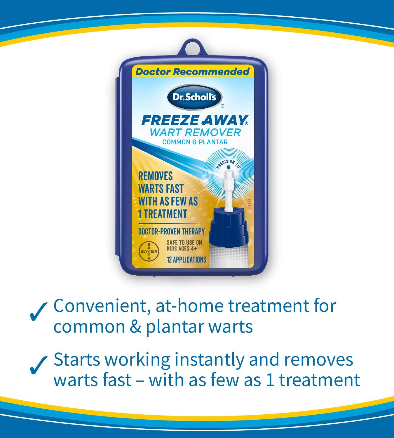 Dr. Scholl’S Freezeaway Wart Remover, 12 Applications / Doctor-Proven Treatment to Rapidy Freeze and Remove Common and Plantar Warts