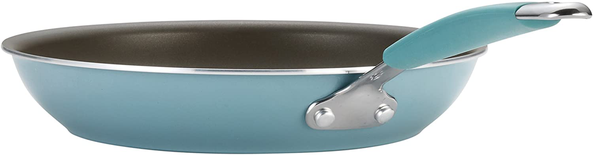 Rachael Ray Cucina Nonstick Cookware Pots and Pans Set, 12 Piece, Agave Blue