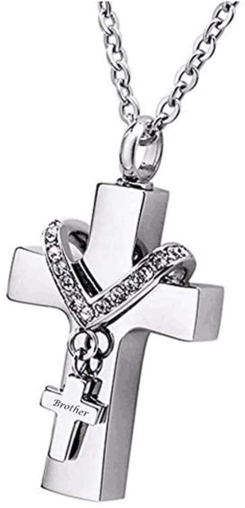 Cross Urn Necklaces for Ashes Cremation Crucifix Keepsake Memorial Pendant Necklace