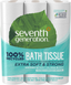 Seventh Generation White Toilet Paper 2-Ply 100% Recycled Paper, 24 Count of 240 Sheets Per Roll, Pack of 2