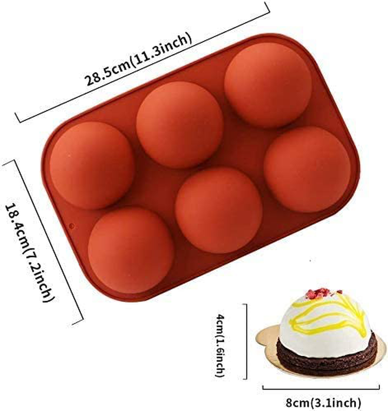 Silicone Baking Molds, 2 Packs Half Sphere Silicone chocolate Molds for Making Cake, Jelly, Dome Mousse, Brownie Cake