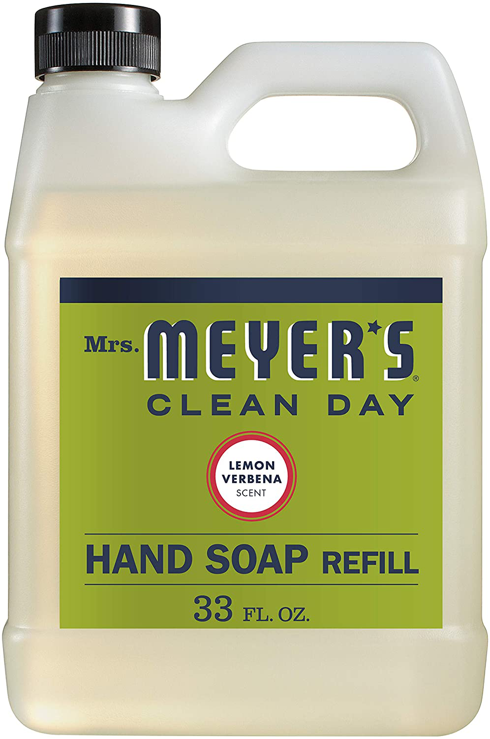 Mrs. Meyer's Clean Day Liquid Hand Soap Refill, Cruelty Free and Biodegradable Hand Wash Formula Made with Essential Oils, Lemon Verbena Scent, 33 oz