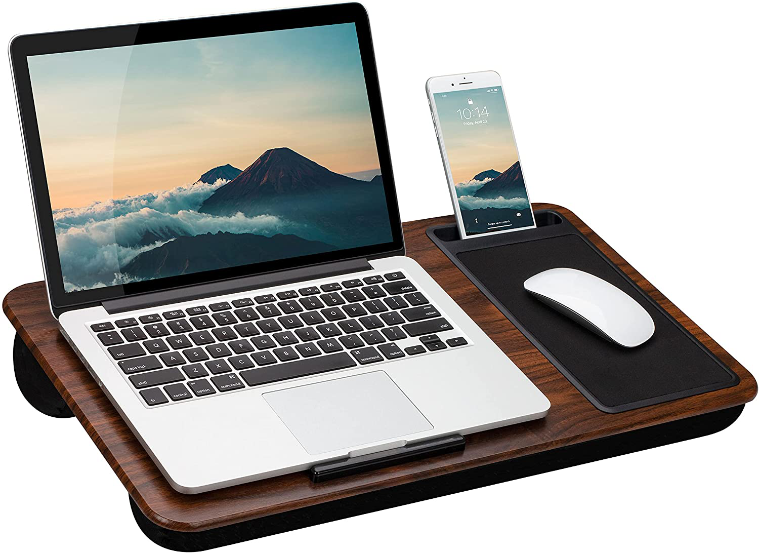 LapGear Home Office Lap Desk with Device Ledge, Mouse Pad, and Phone Holder