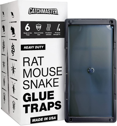 Catchmaster Heavy Duty Rat, Mouse, Snake, and Insect Trap - 6 Glue Trays - with Hercules Putty Fastener