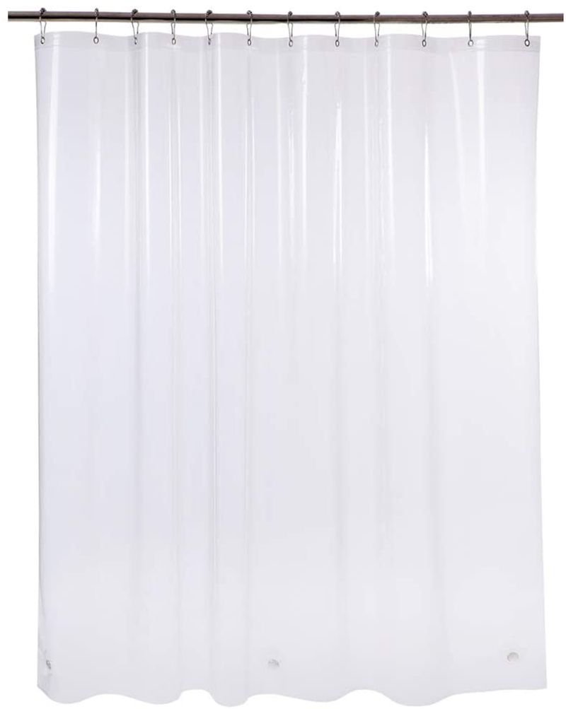 AmazerBath Plastic Shower Curtain Liner, Thick Bathroom Shower Curtains with Heavy Duty Clear Stones and Grommet Holes