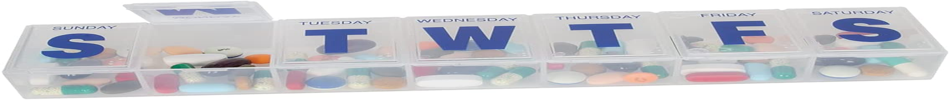 Ezy Dose Weekly (7-Day) Pill Organizer, Vitamin Case, and Medicine Box, Small Compartments, Color May Vary