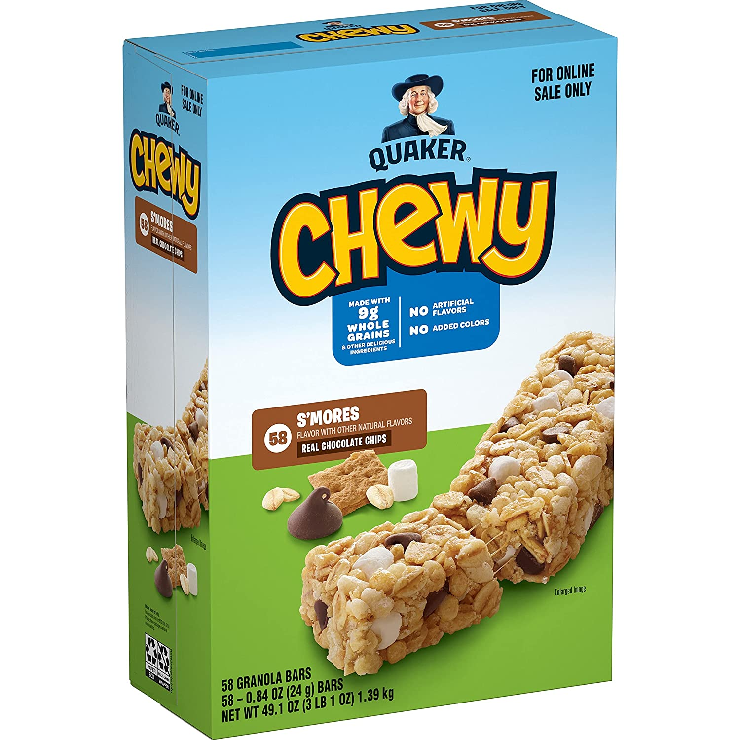 Quaker Chewy Granola Bars, Chewy & Dipps Variety Pack, (58 Bars)