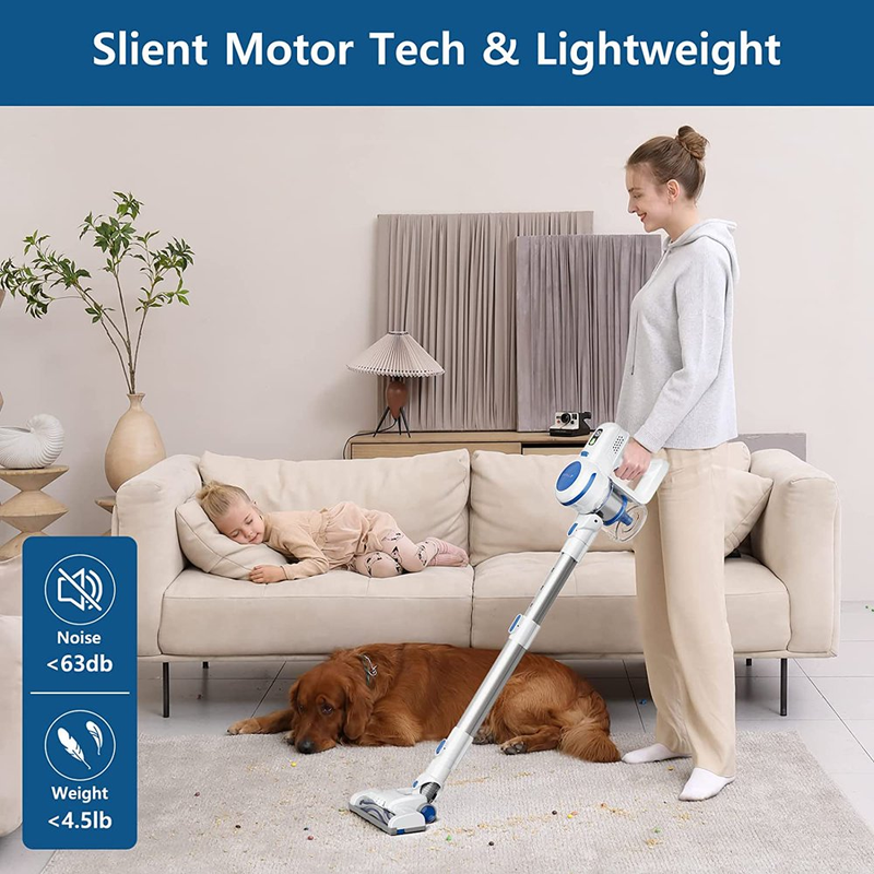 Powerful Cordless Vacuum Cleaner - 22Kpa Stick Vacuum for Hardwood Floors, Carpet, Pet Hair and Cars