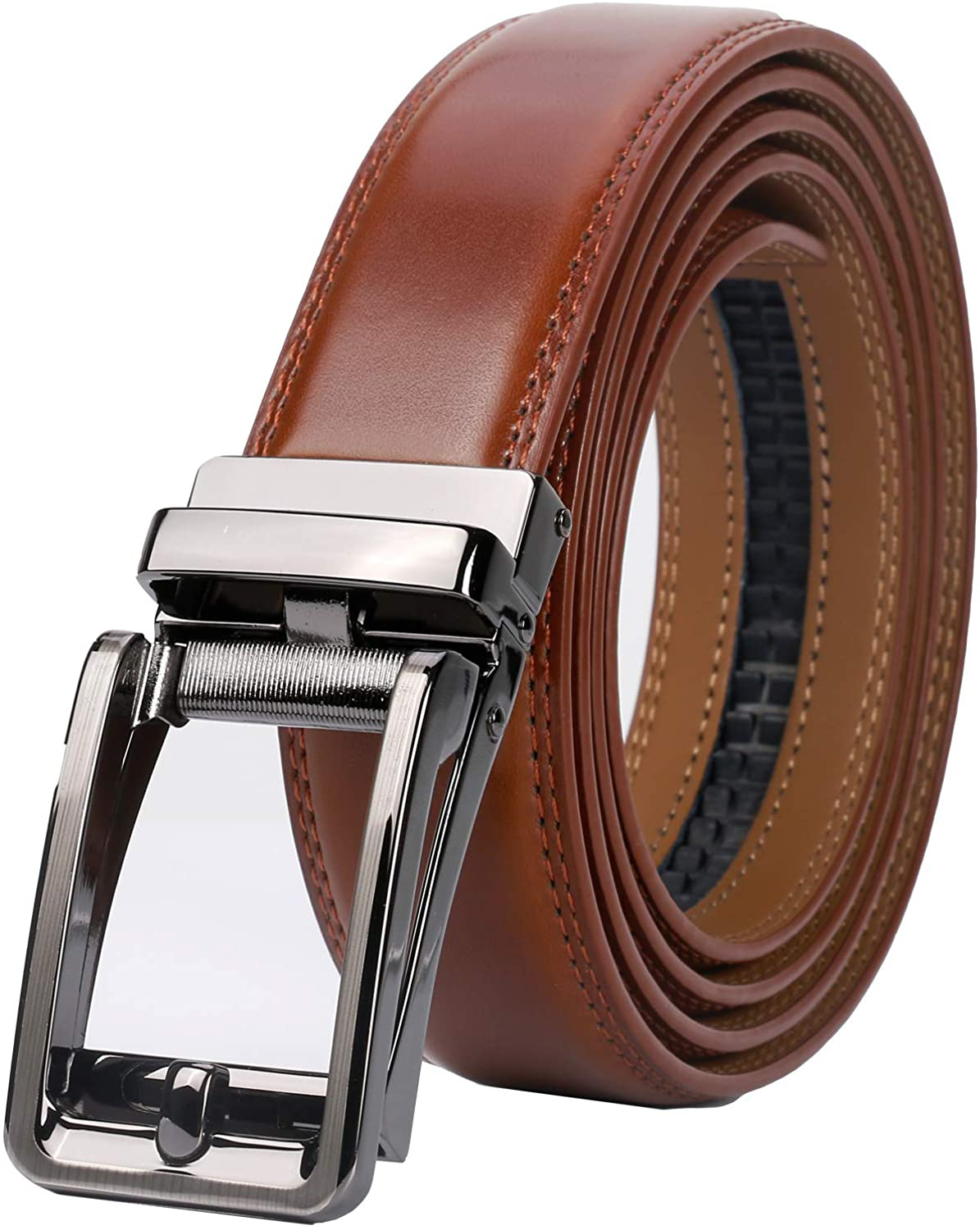 Lavemi Men'S Real Leather Ratchet Dress Belt with Automatic Buckle,Elegant Gift Box