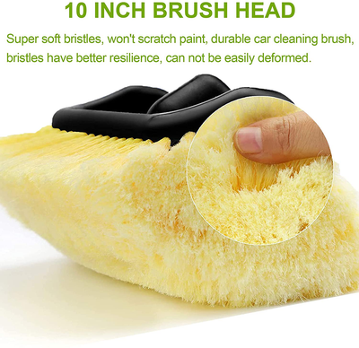 Anyyion 10" Car Wash Brush Head，Soft Bristle, Auto RV Truck Boat Camper Exterior Washing Cleaning