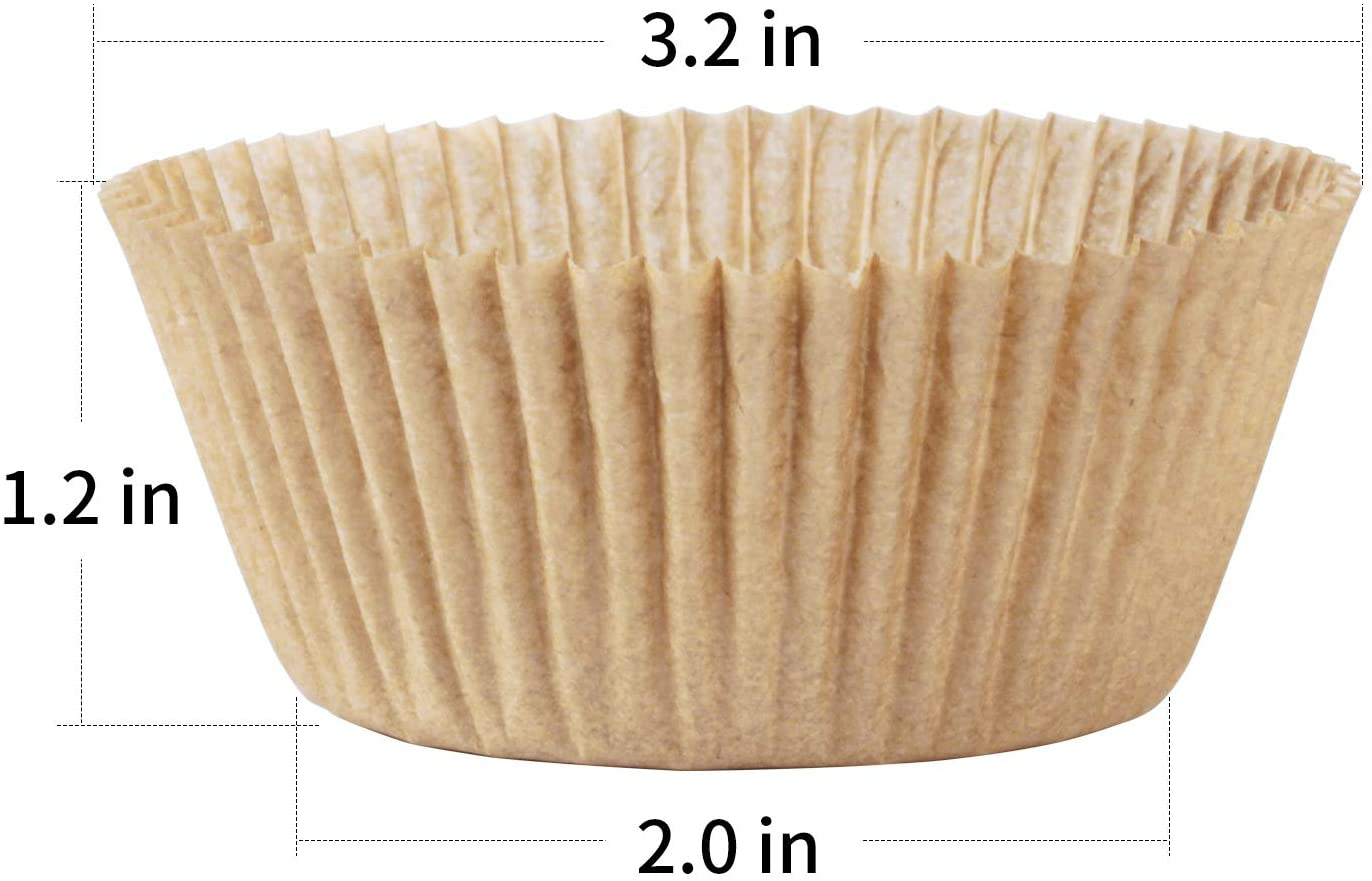 Caperci Standard Natural Cupcake Liners 500 Count, No Smell, Food Grade & Grease-Proof Baking Cups Paper