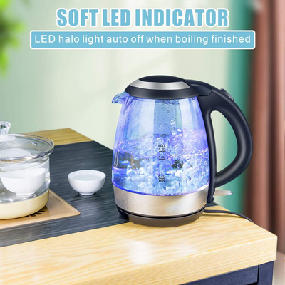 SUNDUO Electric Kettle 1.2L, 1500W Fast Heating LED Light Glass Electric Tea Kettle, Cordless BPA Free Hot Water Boiler, Auto Shutoff & Boil-Dry Protection,Stainless Steel Filter, Countertop Teapot