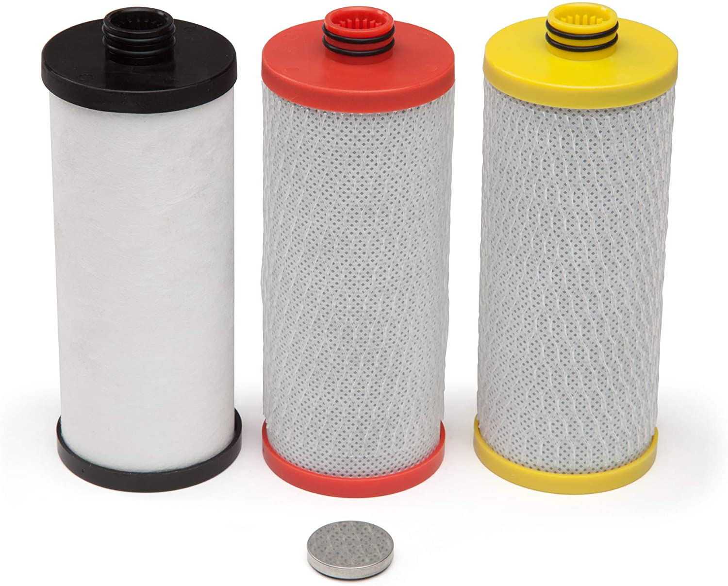Aquasana AQ AQ-5300R 3-Stage Under Sink Water Filter Replacement Cartridges, Pack, Red, Yellow,/Black