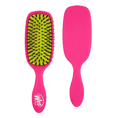 Wet Brush Shine Enhancer Hair Brush – Pink - Exclusive Ultra-Soft Intelliflex Bristles - Natural Boar Bristles Leave Hair Shiny and Smooth for All Hair Types - for Women, Men, Wet and Dry Hair