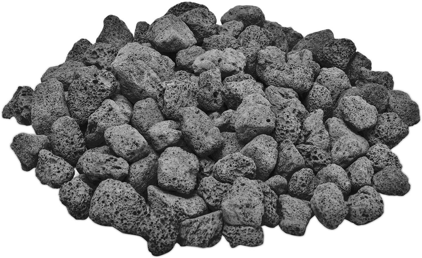 Skyflame10LB Natural Lava Rocks for Fire Pits, Fire Tables,Fireplaces, Garden Landscaping Decoration, Indoor and Outdoor Use, 3/4~1 Inch, Black