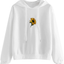 SweatyRocks Womens Long Sleeve Floral Print Pullover Hoodie Sweatshirt Tops