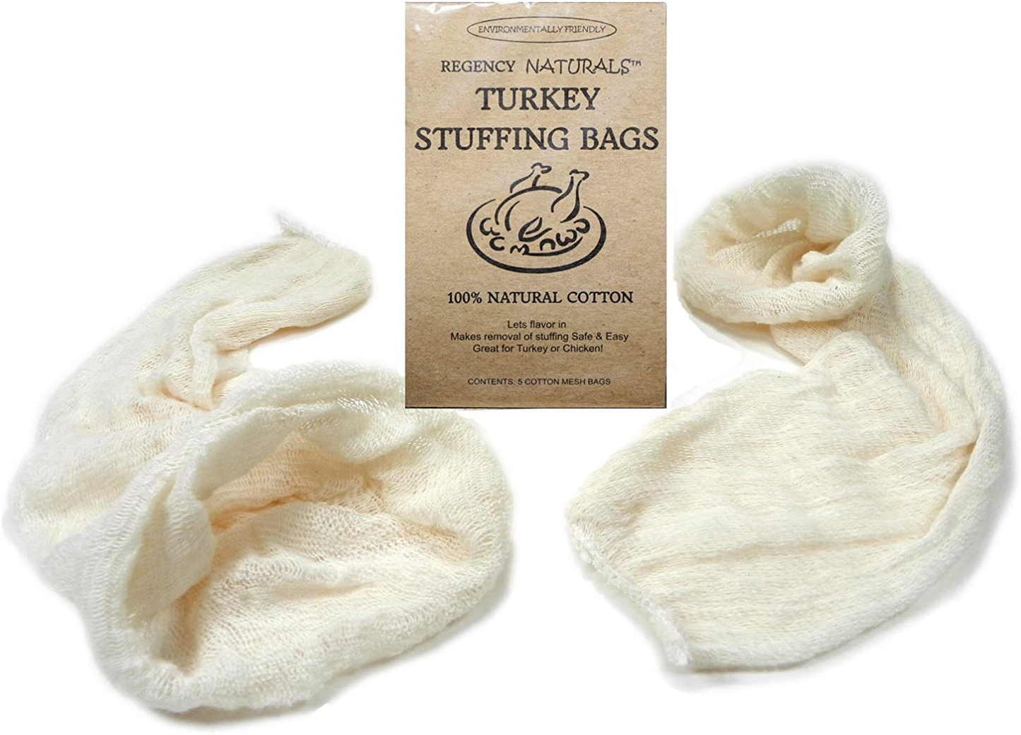 Regency Wraps Natural Turkey Stuffing Bags, 100% Cotton, 2 Count, 18"