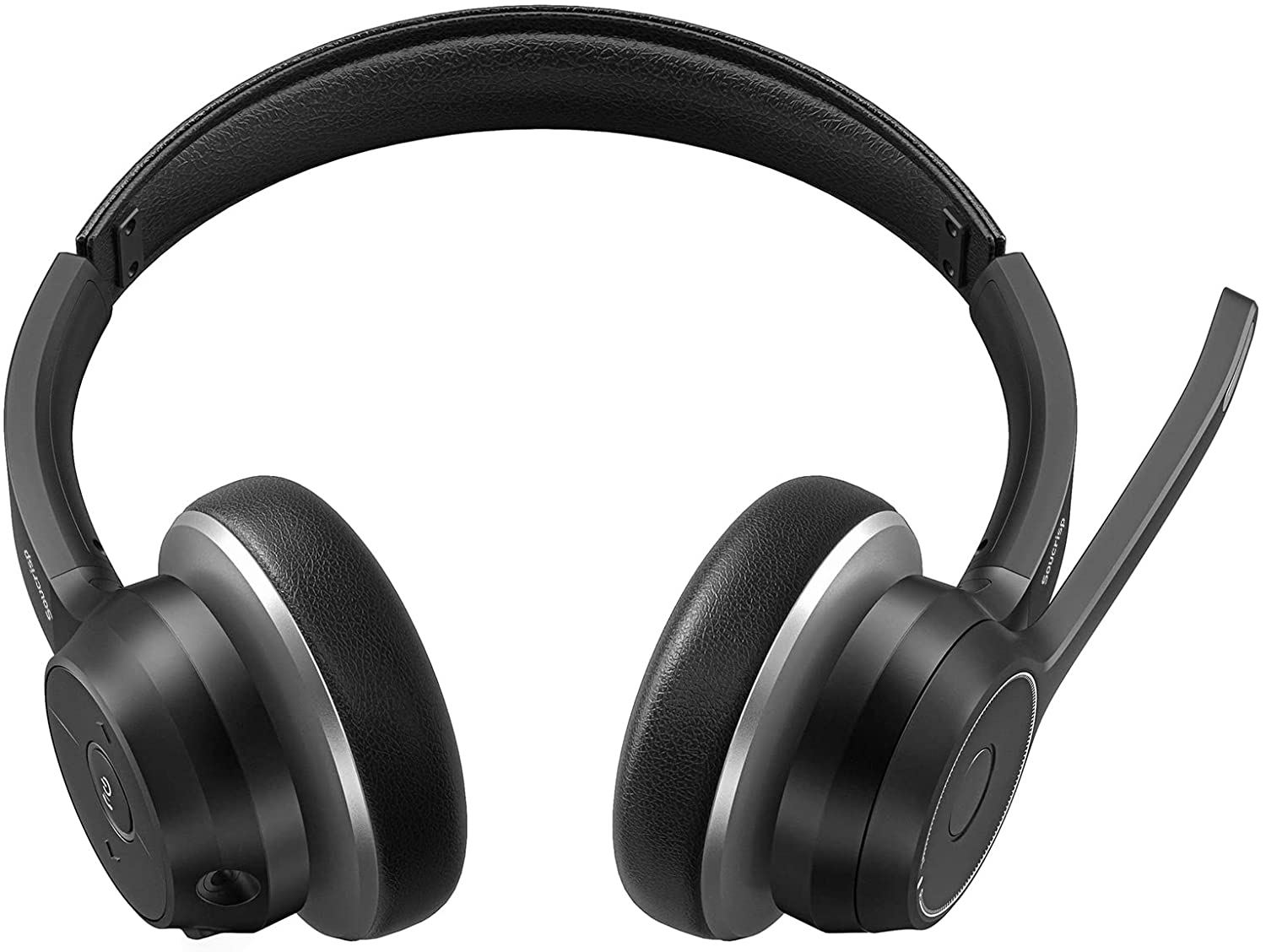 Bluetooth Office Headphone with Dual Mic, 22+Hrs Talk Time with CVC8.0 Noise Canceling Microphone, Breathable Earmuff for Comfort, Wireless Cell Phone Headset with Mute for Business, Music