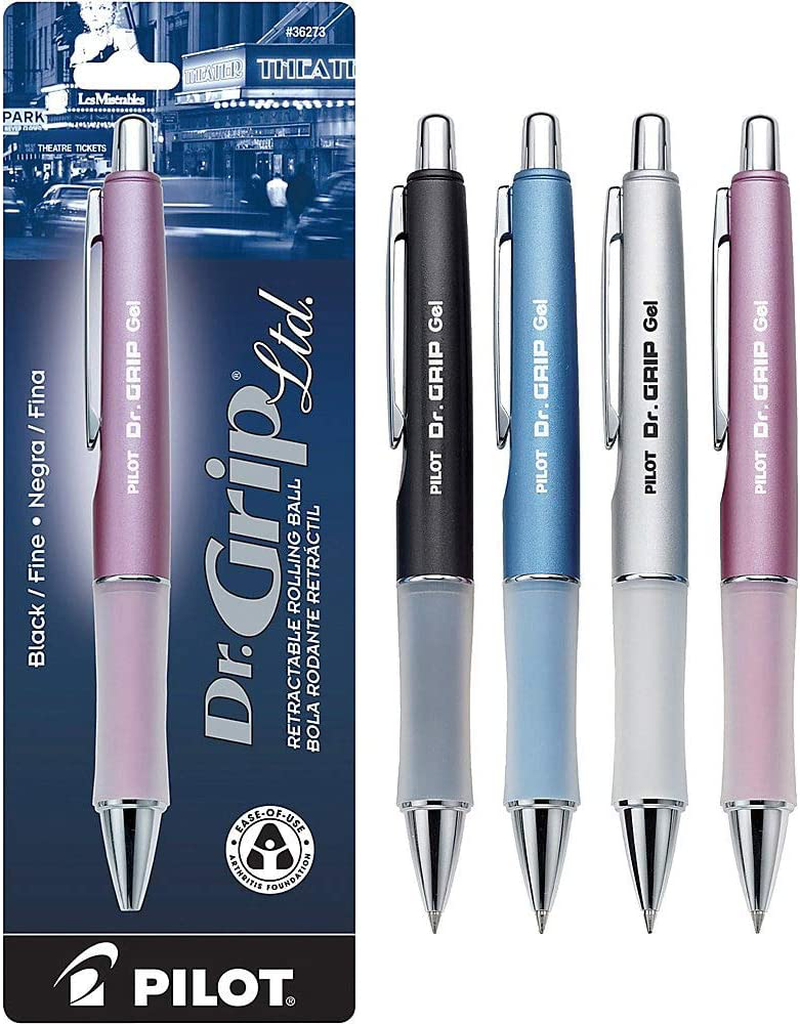 PILOT Dr. Grip Limited Refillable & Retractable Gel Ink Rolling Ball Pen, Fine Point, Assorted Barrel, Black Ink, Single Pen, Color May Vary (36274)